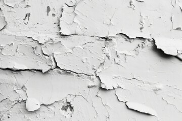 Obraz premium Photo of Rough peeled white plaster wall. Background texture for backdrops or mapping