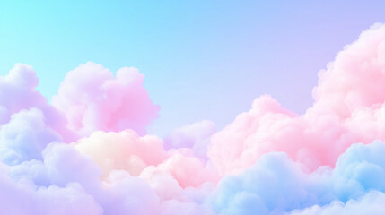 pink sky with clouds, pink clouds in the sky, clouds in the sky, cotton candy clouds floating in a rainbow-colored beautiful sky