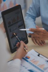 Business Documents, Auditor businesswoman checking searching document legal prepare paperwork or...