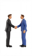business people shaking hands, 3d characters