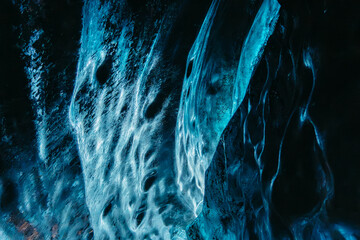 Background of Ice cave in glacier, Iceland
