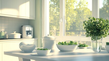 Modern Dining Room with Soft Noodle Dishes and Vegetables
