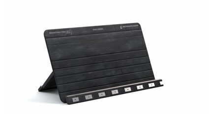 Black Wooden Tablet Stand with Charging Ports