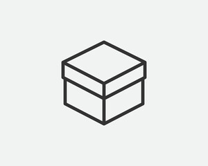 Delivery packaging vector icon. Cargo cardboard box icons. Carton package sign from line geometric shapes.
