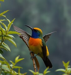 Obraz premium An ecological protection zone for sunbirds in the Wang Ping mountain range in Chongqing 