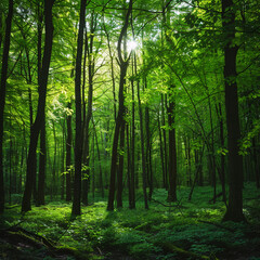 Obraz premium beautiful forest in the summer season