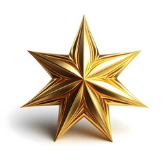 Obraz premium Golden 3D Star Isolated on White Background - Symbol of Excellence, Achievement, and Luxury