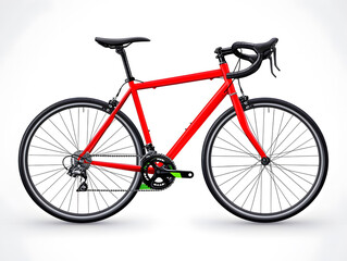 Side view racing bicycle, isolated on white background