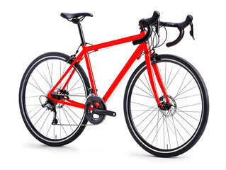 Fototapeta premium Side view racing bicycle, isolated on white background