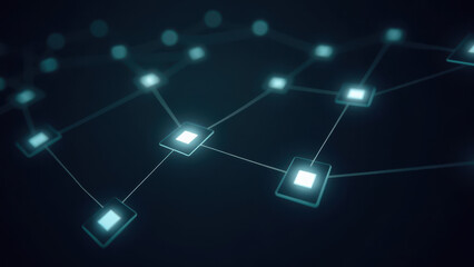 Naklejka premium Futuristic network of digital connections.