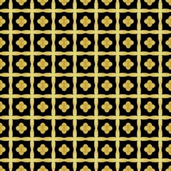 Black and gold floral seamless pattern 