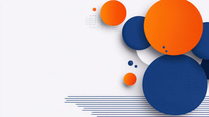 Abstract Circles: A modern, minimalist design with overlapping blue and orange circles on a white background. This abstract design evokes a sense of movement and energy.