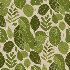 Abstract foliage seamless pattern background