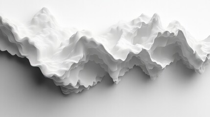 Obraz premium Abstract White Mountain Range with Curved Lines
