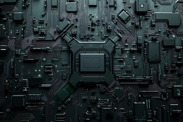 Fototapeta premium Abstract Circuit Board Pattern: Close-up of a Technological Design