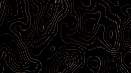Abstract white on black background Topographic line map pattern. Topographic contours map background. 