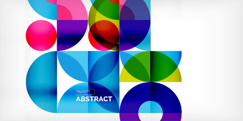 Obraz premium Colorful circle abstract background. Template for wallpaper, banner, presentation, background