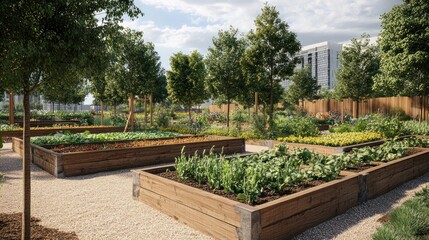 Urban agriculture initiative, with a community-supported garden in a city setting.