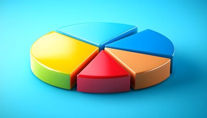 Obraz premium A Colorful 3D Pie Chart with Six Sections