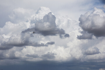 dramatic Cloudscape, blue sky with white clouds.	