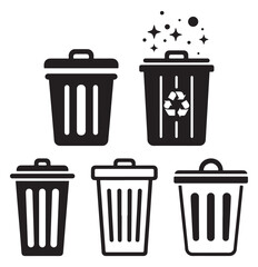 Trash Bin Silhouette