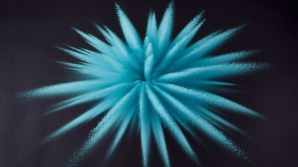 Fototapeta premium Abstract Turquoise Powder Explosion on Black Background