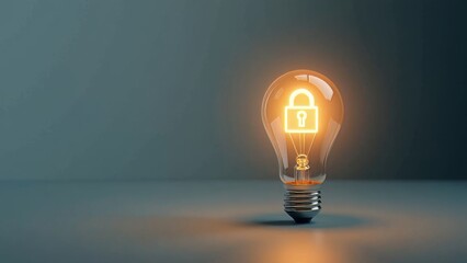 Light Bulb with Lock Icon Emphasizing Data Privacy Awareness