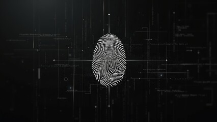 Digital Fingerprint Against a High-Tech Data Background