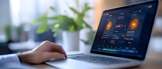 Futuristic AI powered network dashboard with advanced security protocols monitoring encrypted channels in real time for enhanced cybersecurity data analytics and threat detection