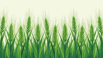 Fototapeta premium Stylized Graphic Representation of Wheatgrass in Symmetrical Pattern