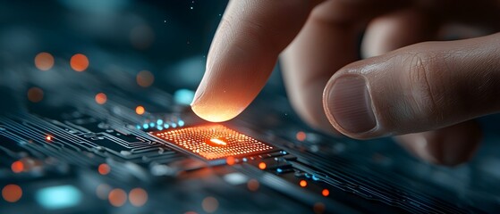 Futuristic digital security interface showcasing biometric scans and AI driven encryption technology protecting global networks and data