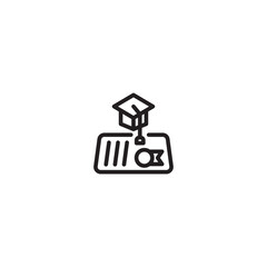 Icon representing academic achievement and success. Symbol of earning a degree or diploma. Recognizing and celebrating academic achievements. Editable icon.