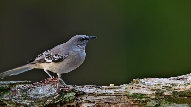Northern Mockingbird on log