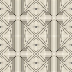 Black and white geometric seamless pattern with line.
