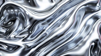 Obraz premium Abstract Silver Liquid Metal Waves