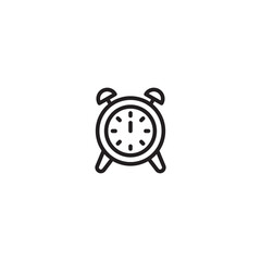 An alarm clock icon. Symbol of time and scheduling. Staying on schedule with an alarm clock. Editable icon.