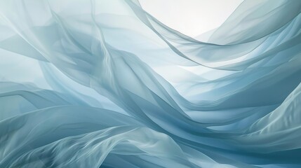 Fototapeta premium Soft Blue Fabric Waves in Gentle Motion