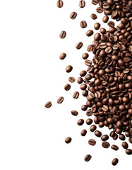 Obraz premium Coffee beans isolated on a transparent PNG background