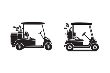 Golf Cart Crossing Silhouette Illustration
