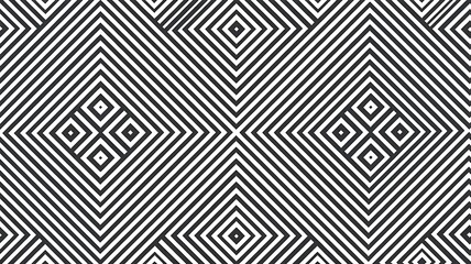 Abstract geometric line and square seamless pattern. Vector illustration for modern design. Black, white color.