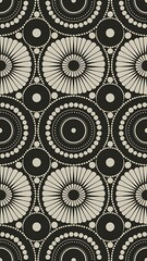 Patterns with circles and dots, black and white texture, seamless vector backgrounds. eps10