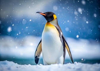 Fototapeta premium a penguin that is standing in the snow.