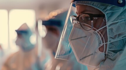 Fototapeta premium Healthcare Worker in Protective Gear