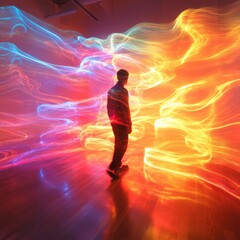 Exploring the fusion of art and technology in contemporary light painting a unique photographic experience in an experimental studio environment