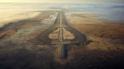 Empty abandoned runway