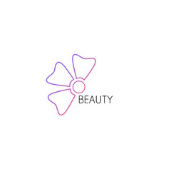 Flower Logo abstract Beauty Spa salon Cosmetics brand Linear style. Logotype design vector Luxury Fashion template.