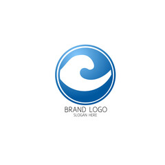 Ocean wave logo template vector, ocean simple and modern logo design