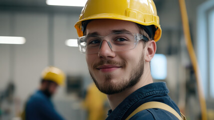 Young electrician students are smiling as they engage in practical work, embodying the concept of vocational training.