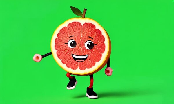 Grapefruit cute dance, green screen
