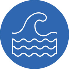 Wave line circle icon